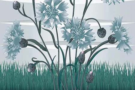 10829-HL2 300x450mm Glossy Ceramic tile in a floral, decor look