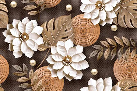 10868-HL 300x450mm Glitter Ceramic tile in a floral, decor look