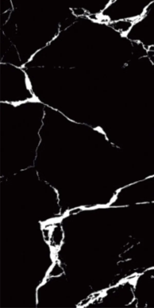 VIDA BLACK 600x1200mm Glitter GVT tile in a marble look