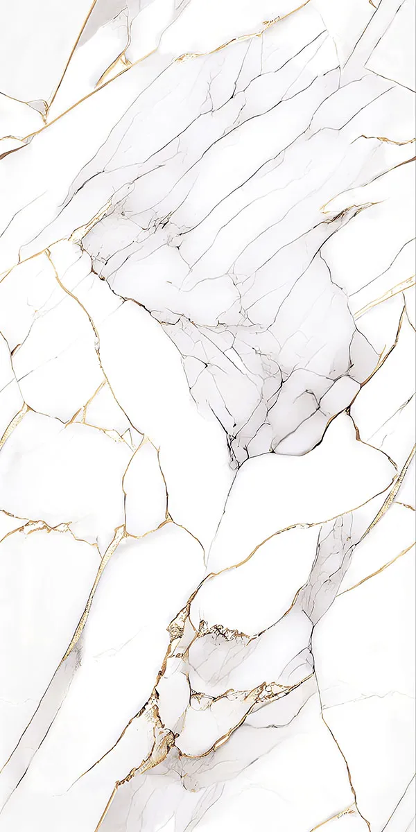 Oriana Gold 600x1200mm Matte Carving GVT tile in a marble look