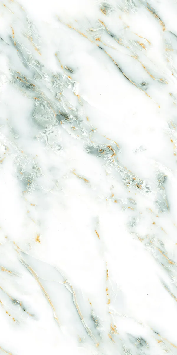 60120GL OCEAN GREEN 600x1200mm Glossy PGVT tile in a marble look