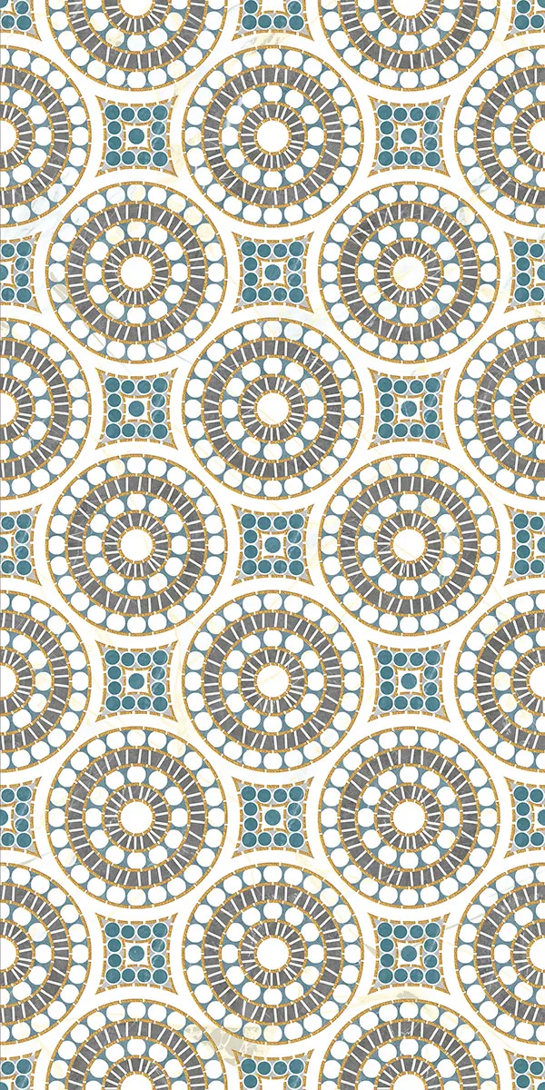 Glossy Finish Aqua Gold Decore 600x1200mm