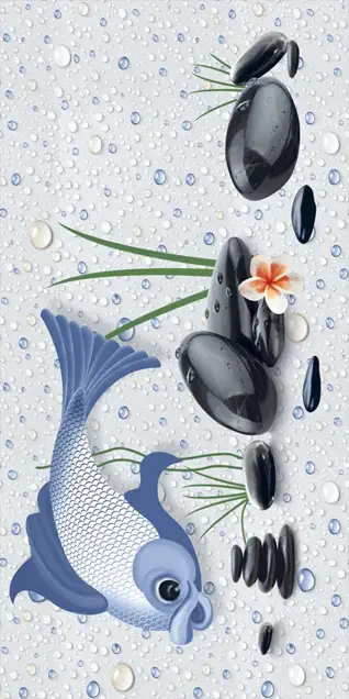 Glossy Finish Sea Decor P2 600x1200mm