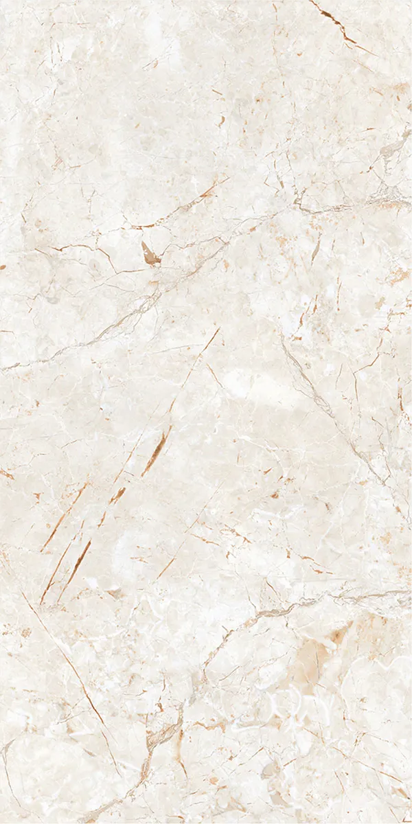 Prada Crema 600x1200mm Glossy PGVT tile in a marble look
