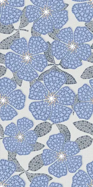 Glossy Finish Fenno Blue Decor 600x1200mm