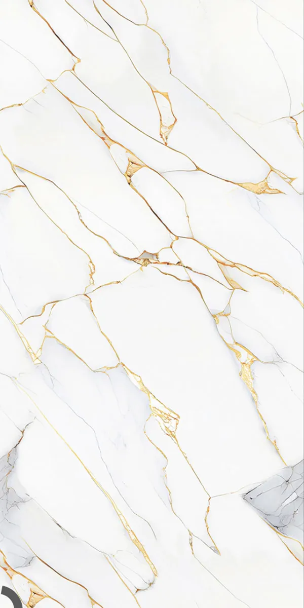 Calacatta Gold 600x1200mm Glossy PGVT tile in a marble look