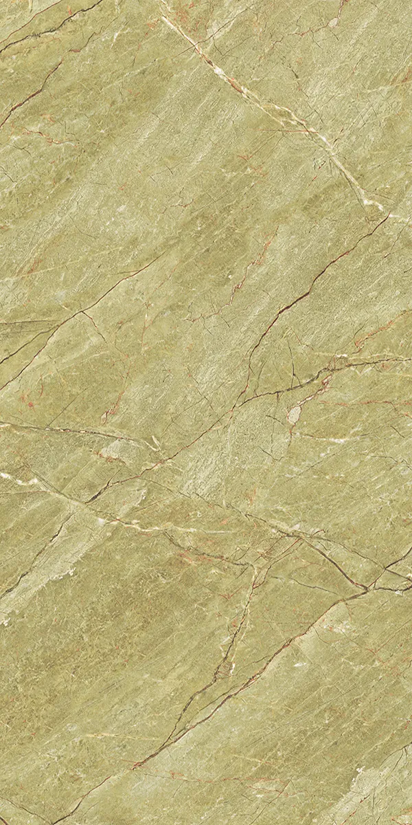 Iris 1046 Green 600x1200mm Semi Highglossy PGVT tile in a marble look