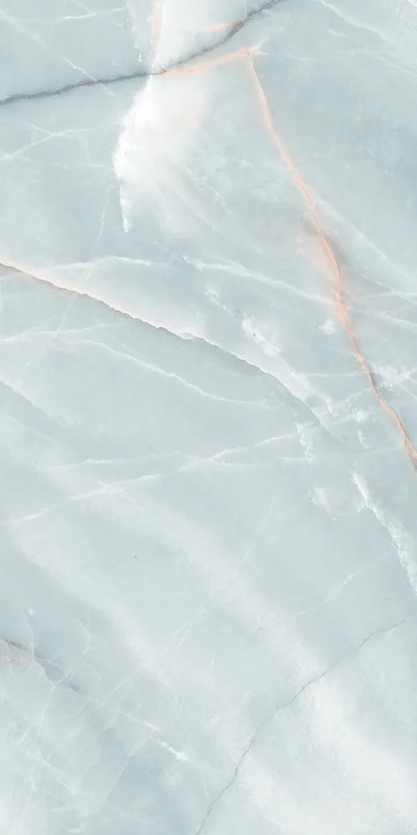 Pantone Himalayan Aqua 600x1200mm Semi Highglossy PGVT tile in a marble look