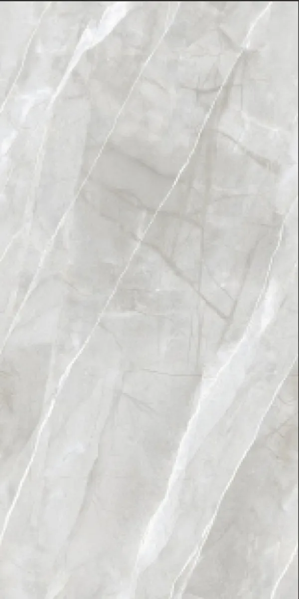Ice Berg Grey 600x1200mm Glossy PGVT tile in a marble look