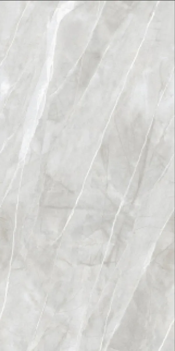 Ice Berg Grey 600x1200mm Glossy PGVT tile in a marble look