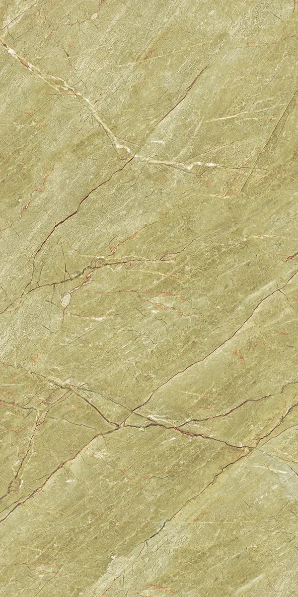 Iris 1046 Green 600x1200mm Semi Highglossy PGVT tile in a marble look