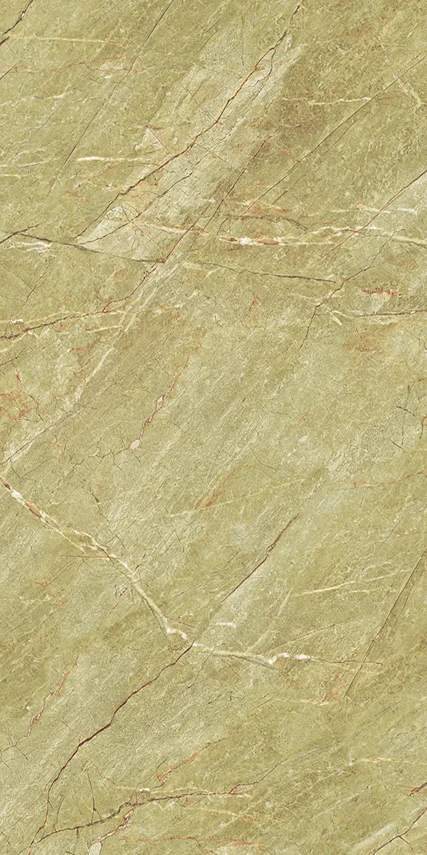 Iris 1046 Green 600x1200mm Semi Highglossy PGVT tile in a marble look