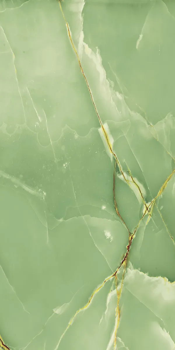 Jazz 5030 Green 600x1200mm High Glossy PGVT tile in a marble look