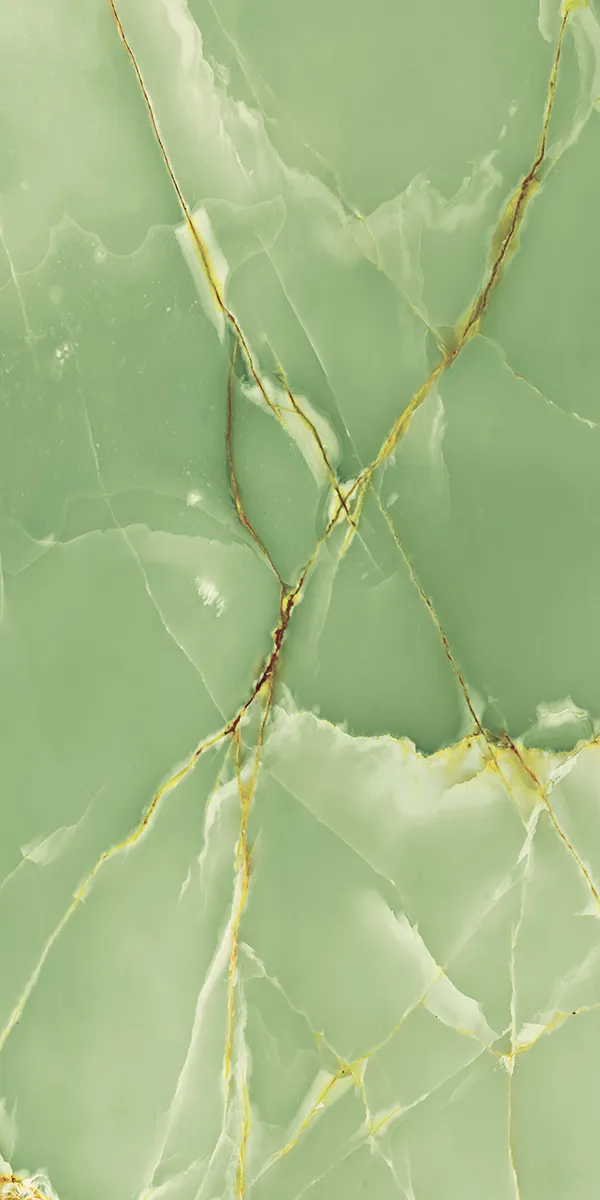 Jazz 5030 Green 600x1200mm High Glossy PGVT tile in a marble look