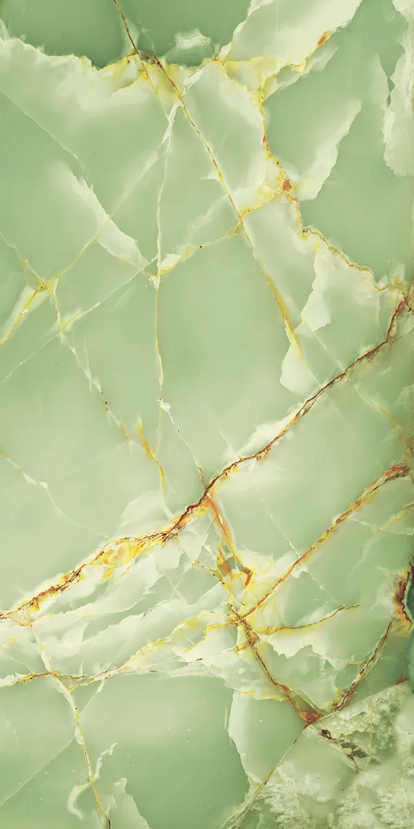 Jazz 5030 Green 600x1200mm High Glossy PGVT tile in a marble look
