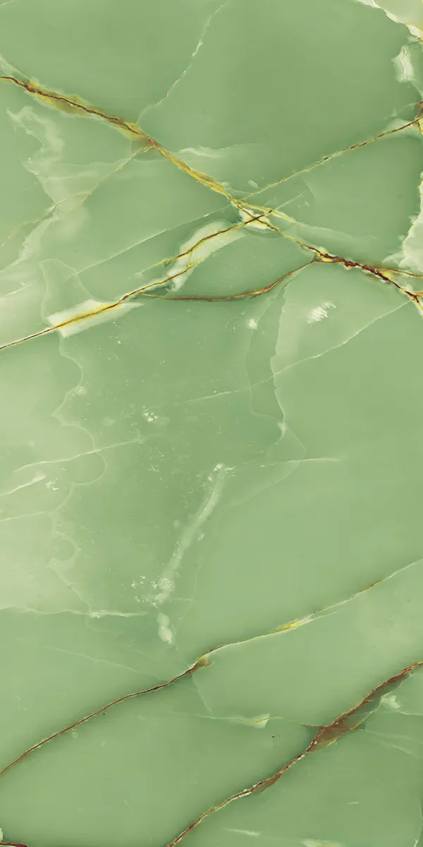 Jazz 5030 Green 600x1200mm High Glossy PGVT tile in a marble look
