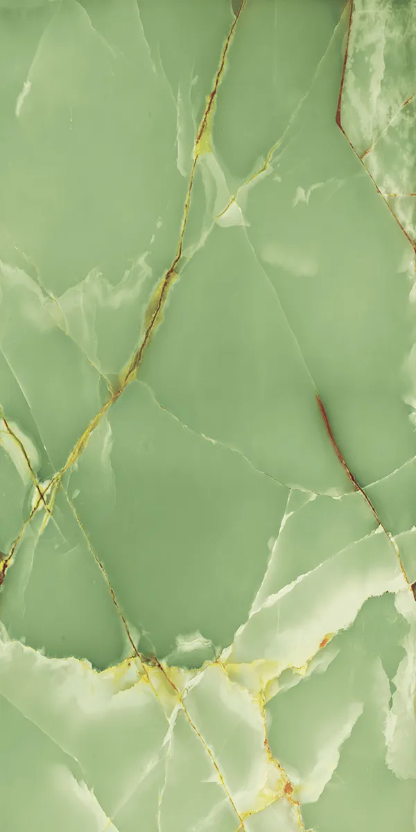 Jazz 5030 Green 600x1200mm High Glossy PGVT tile in a marble look