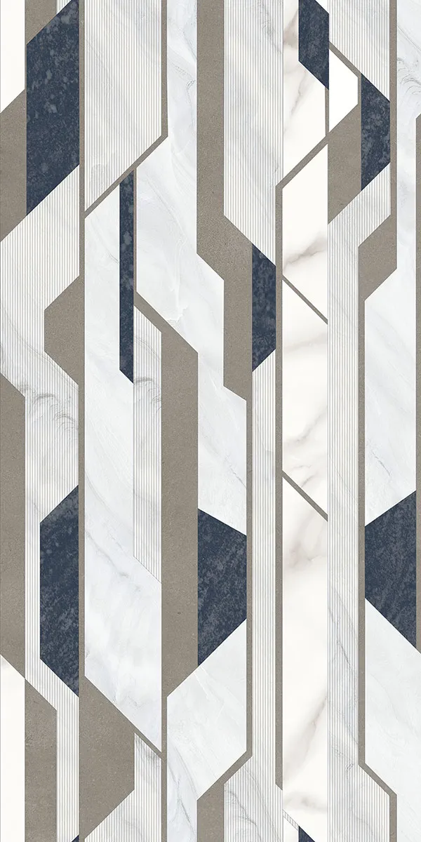 Liked Light Grey Decor 600x1200mm Glossy PGVT tile in a marble look