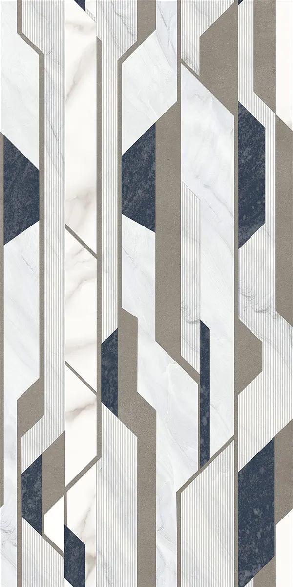 Glossy Finish Liked Light Grey Decor PGVT 600x1200mm