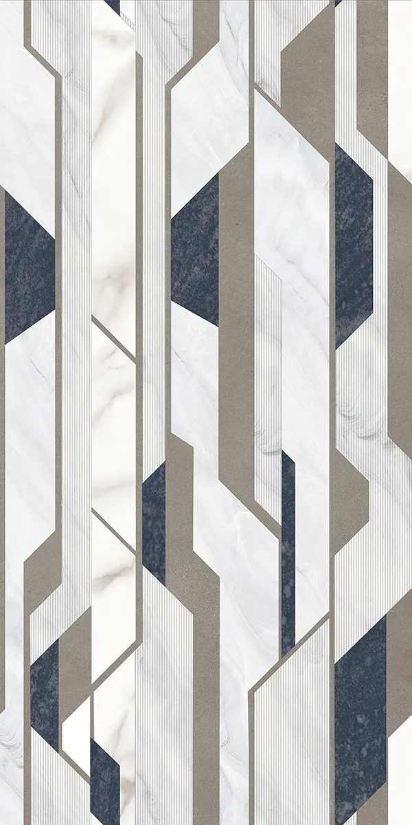 Glossy Finish Liked Light Grey Decor PGVT 600x1200mm