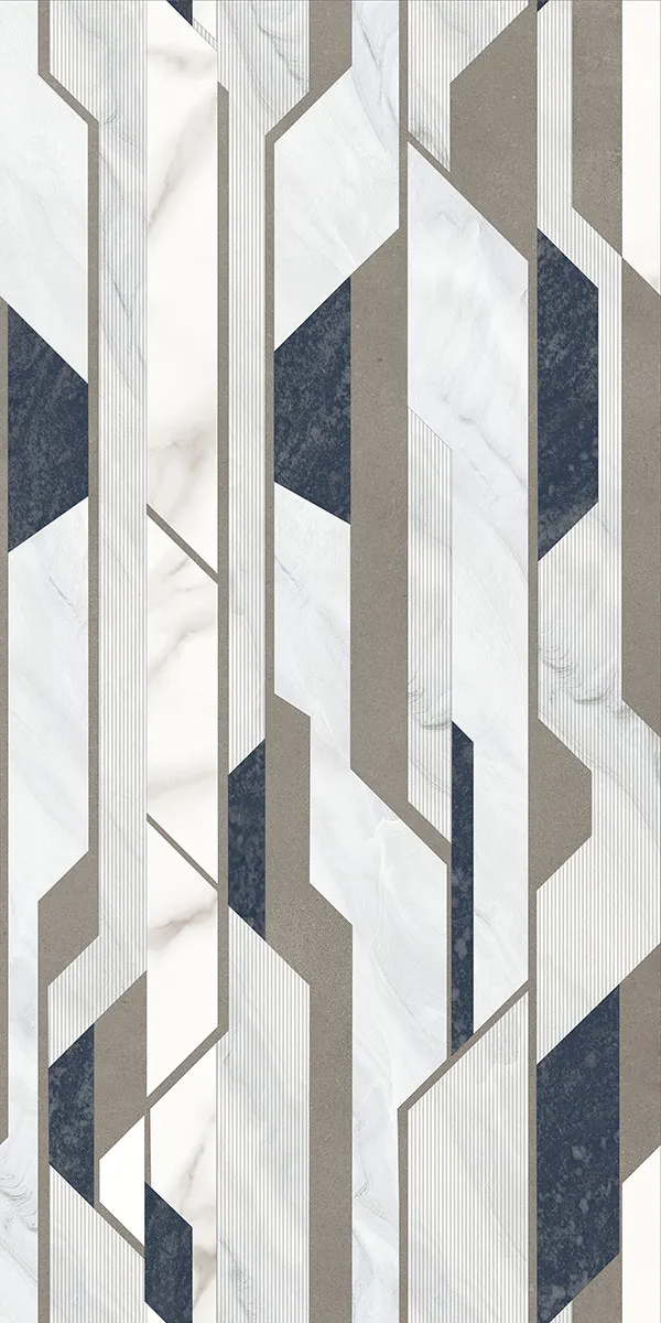 Glossy Finish Liked Light Grey Decor PGVT 600x1200mm