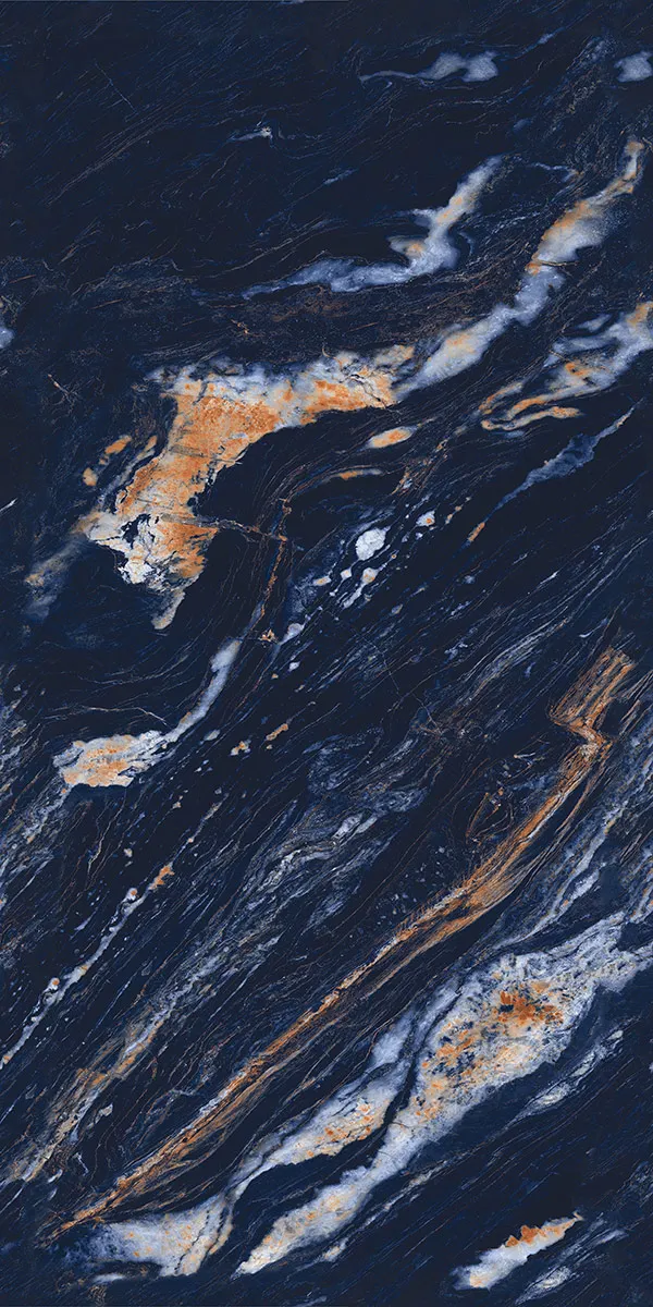 Artsy Blue 600x1200mm Glossy PGVT tile in a marble look