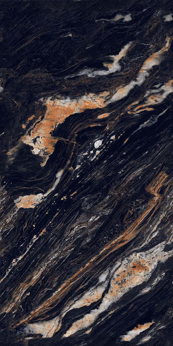 Artsy Nero 600x1200mm High Glossy PGVT tile in a marble look
