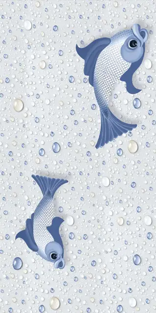 Glossy Finish Sea Decor P1 600x1200mm