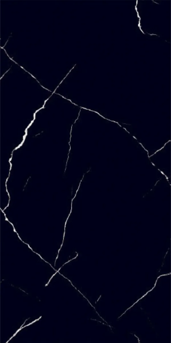 OMBRA BLACK 600x1200mm Super Highglossy PGVT tile in a marble look