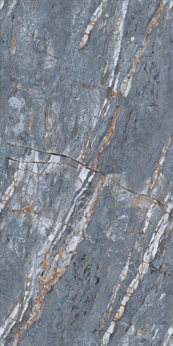 Skytouch Blue 600x1200mm Glossy PGVT tile in a marble look