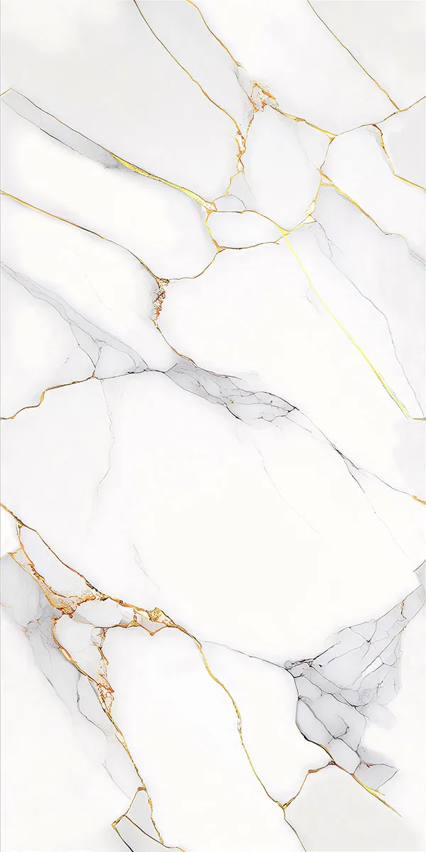 Bruno Gold 600x1200mm Glossy PGVT tile in a marble look