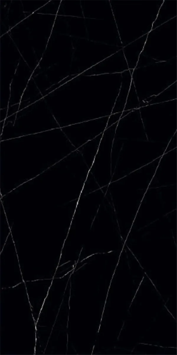 ZARA BLACK 600x1200mm Super Highglossy PGVT tile in a marble look